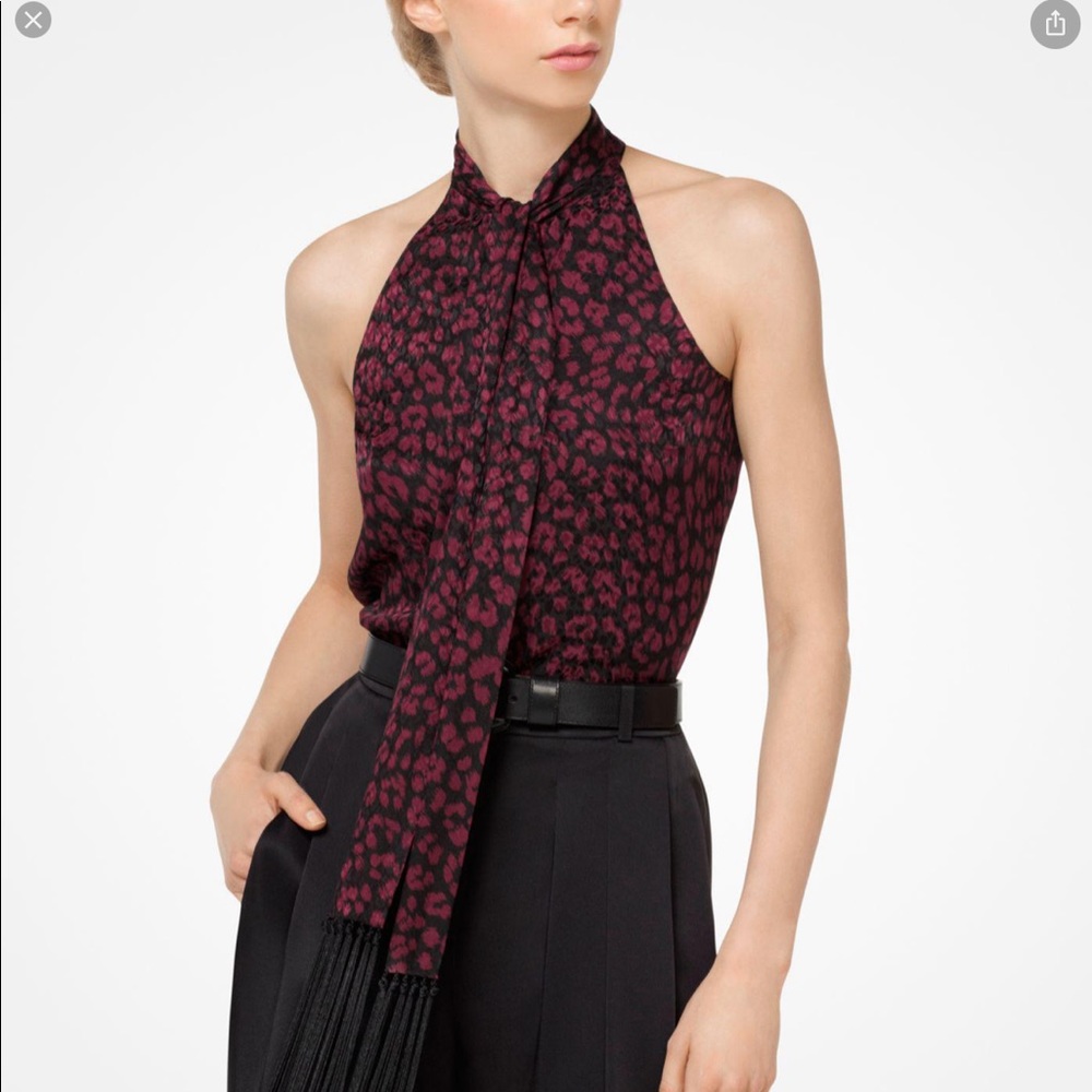 Women's Cheetah Satin Jacquard Sleeveless Blouse